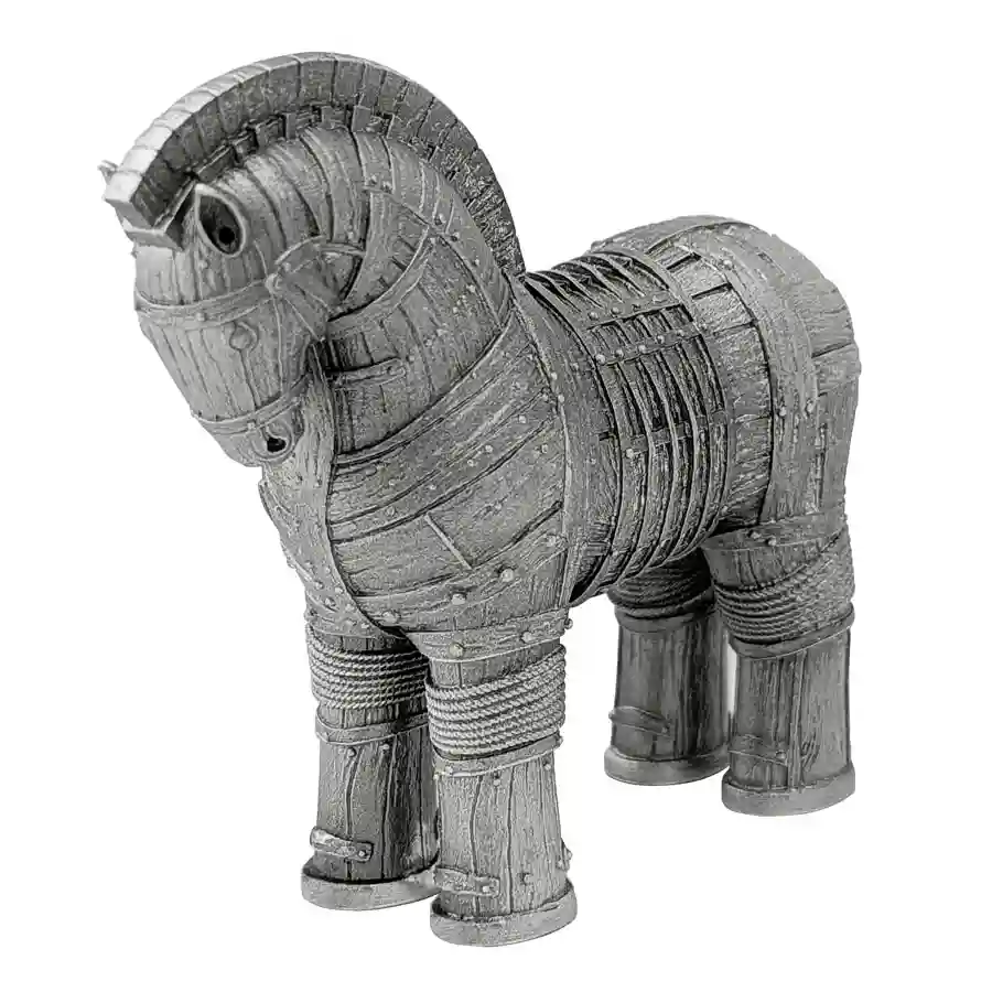 trojan-front 2026 Carpathian Mint 2 Ounce Trojan Horse Antique Finish Silver Coin