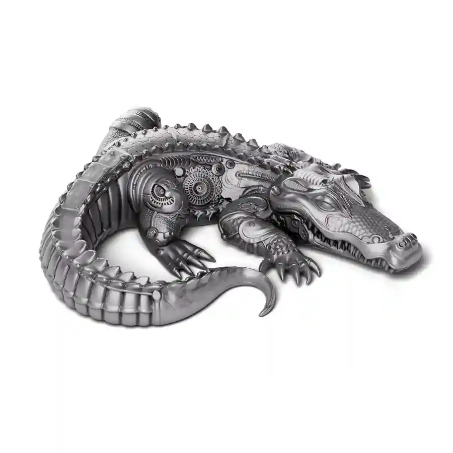 antique-iso 2027 Gustave Crocodile Shaped Silver Coin