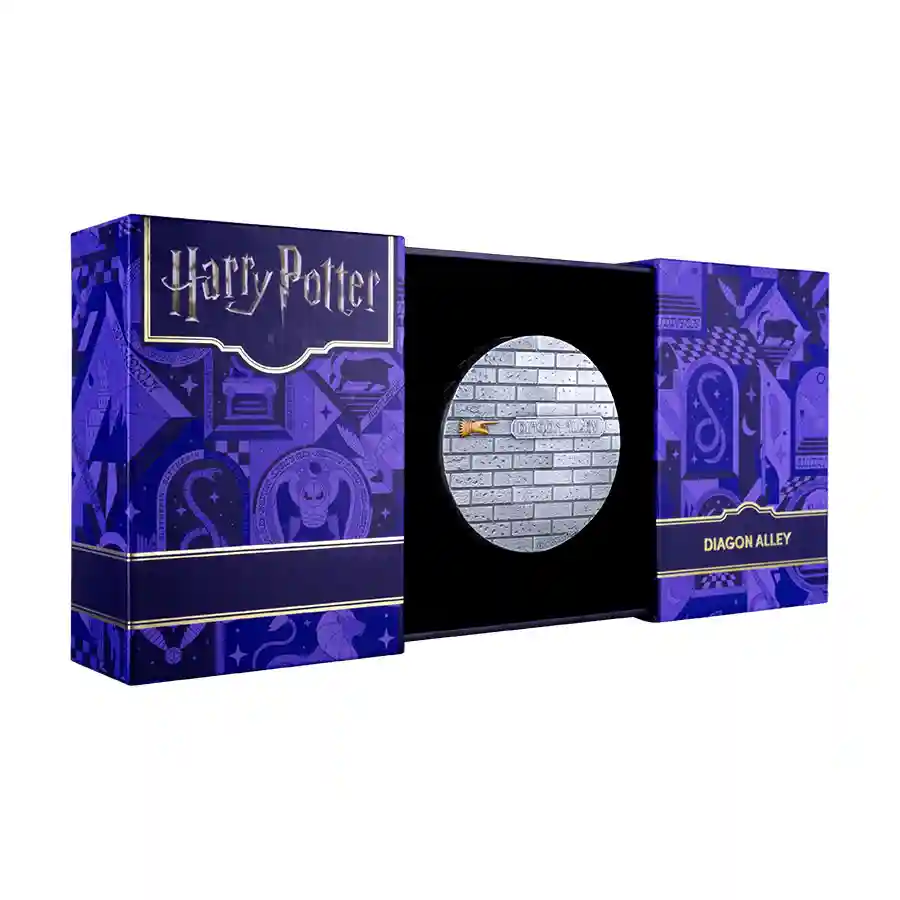 diagon-box-open 2027 Diagon Alley Sliding Door Silver Coin
