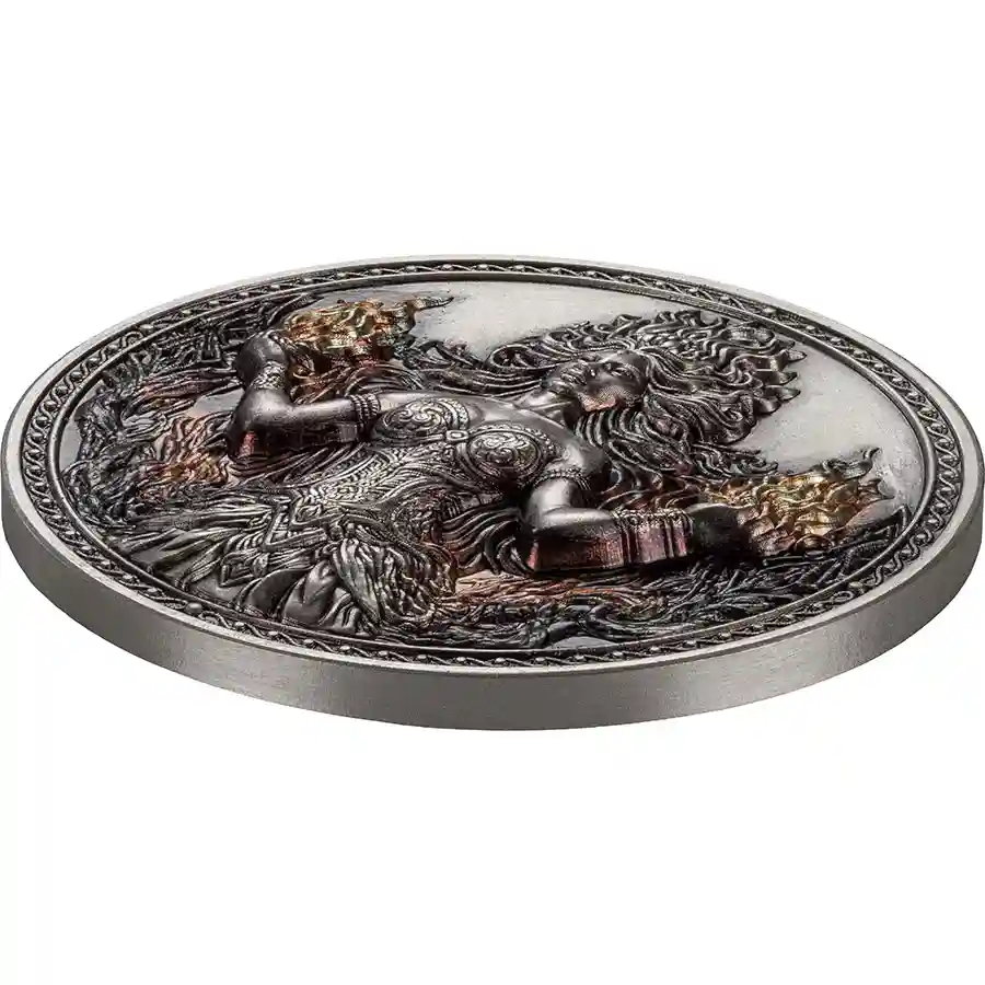 fire-iso 2026 Four Elements Fire High Relief Antiqued Silver Coin