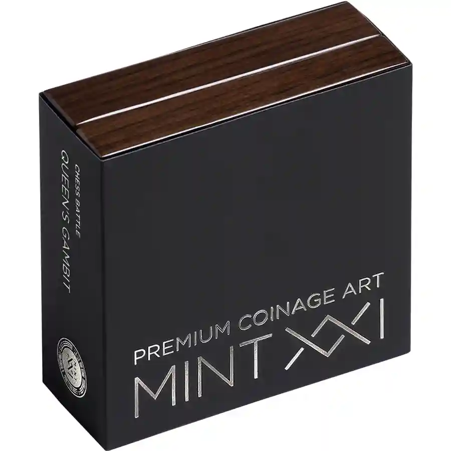 gambit-box Reserve today at artincoins.com the Queens's Gambit Silver Coin
