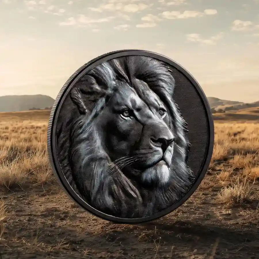 lion-mood 2026 Obsidian Black Lion Colored Silver Coin