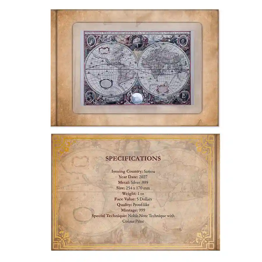 mapping-book 17th Century Mapping History Colored Silver Coin
