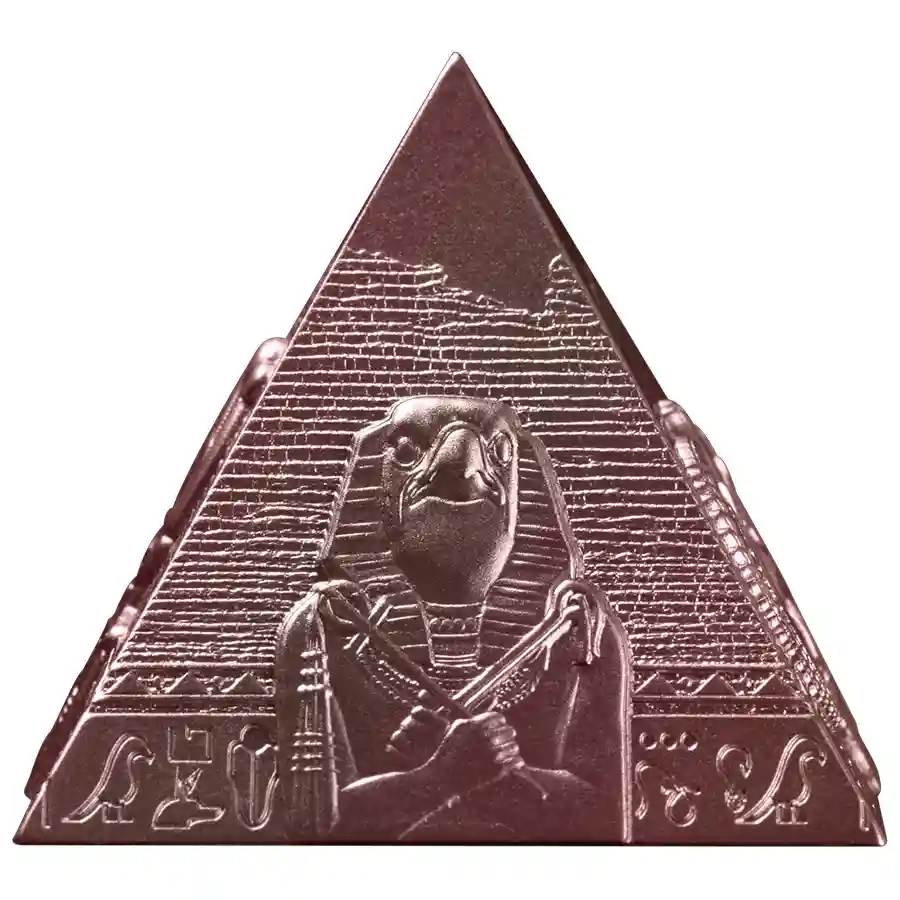 pyramid-2oz-3 2027 Djibouti Pyramids of Giza Rose Gold Shaped Silver Coin