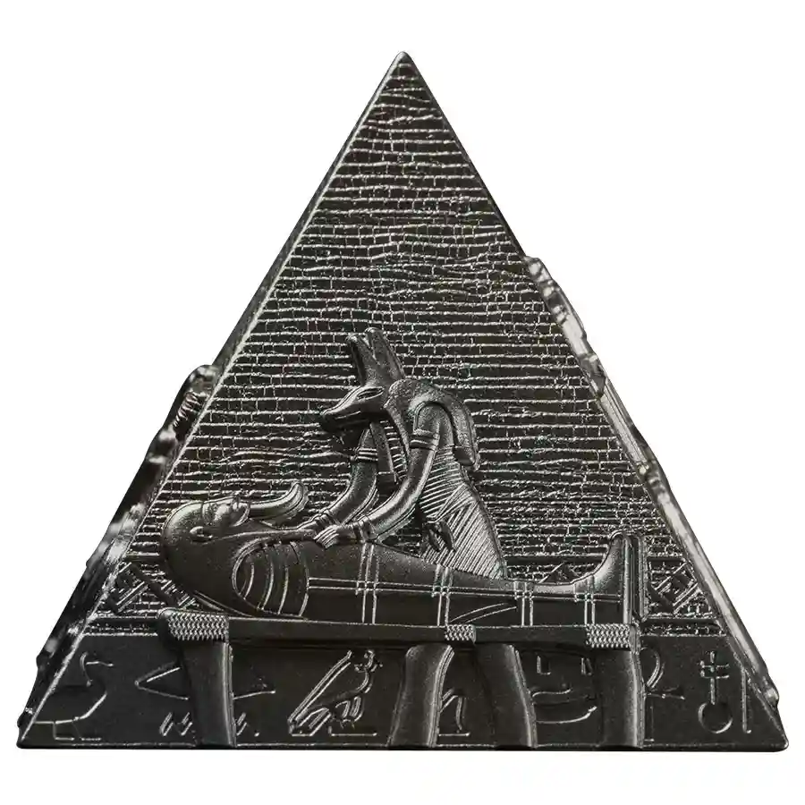 pyramid-3oz-1 2027 Djibouti 3 Ounce Pyramids of Giza Shape Minted Silver Coin