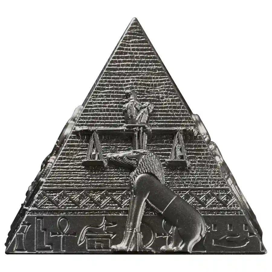 pyramid-3oz-4 2027 Djibouti 3 Ounce Pyramids of Giza 3D Minted Silver Coin