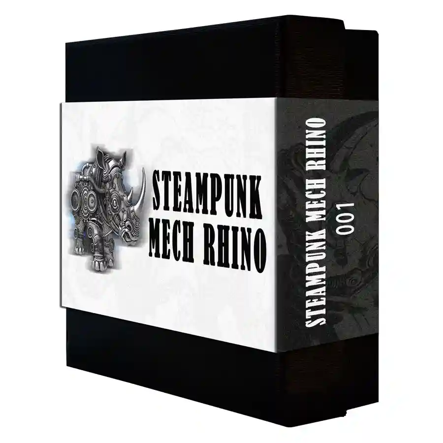 rhino-ant-sleeve Book your copy today at artincoins.com, the Steampunk Mech Rhino Silver Coin