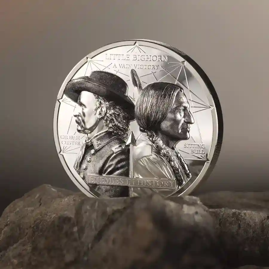 bighorn-mood 2026 General Custer vs. Sitting Bull Colored Silver Proof Coin