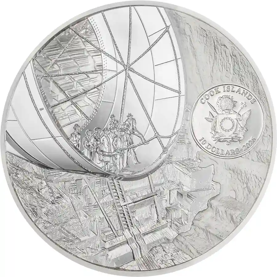 hoover-obv 2026 Cook Islands Hoover Dam Ultra High Relief Silver Proof Coin