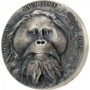 2023 Ivory Coast 5 oz Big 5 Asia Orangutan High Relief