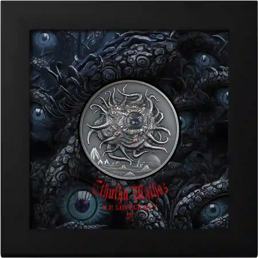 2023 Palau 3 Ounce H.P. Lovecraft Azathoth UHR Silver Coin 2023 Palau 3 Ounce H.P. Lovecraft Azathoth UHR Silver Coin