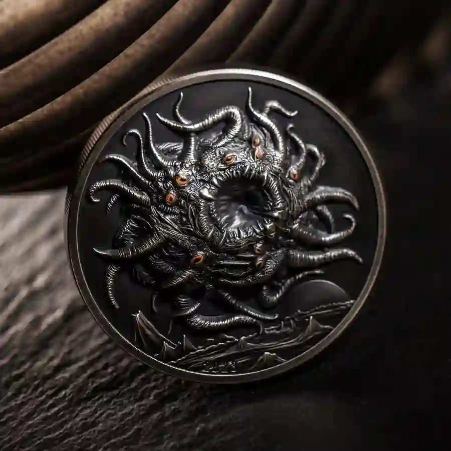 2023 Palau 3 Ounce H.P. Lovecraft Azathoth UHR Silver Coin 2023 Palau 3 Ounce H.P. Lovecraft Azathoth UHR Silver Coin