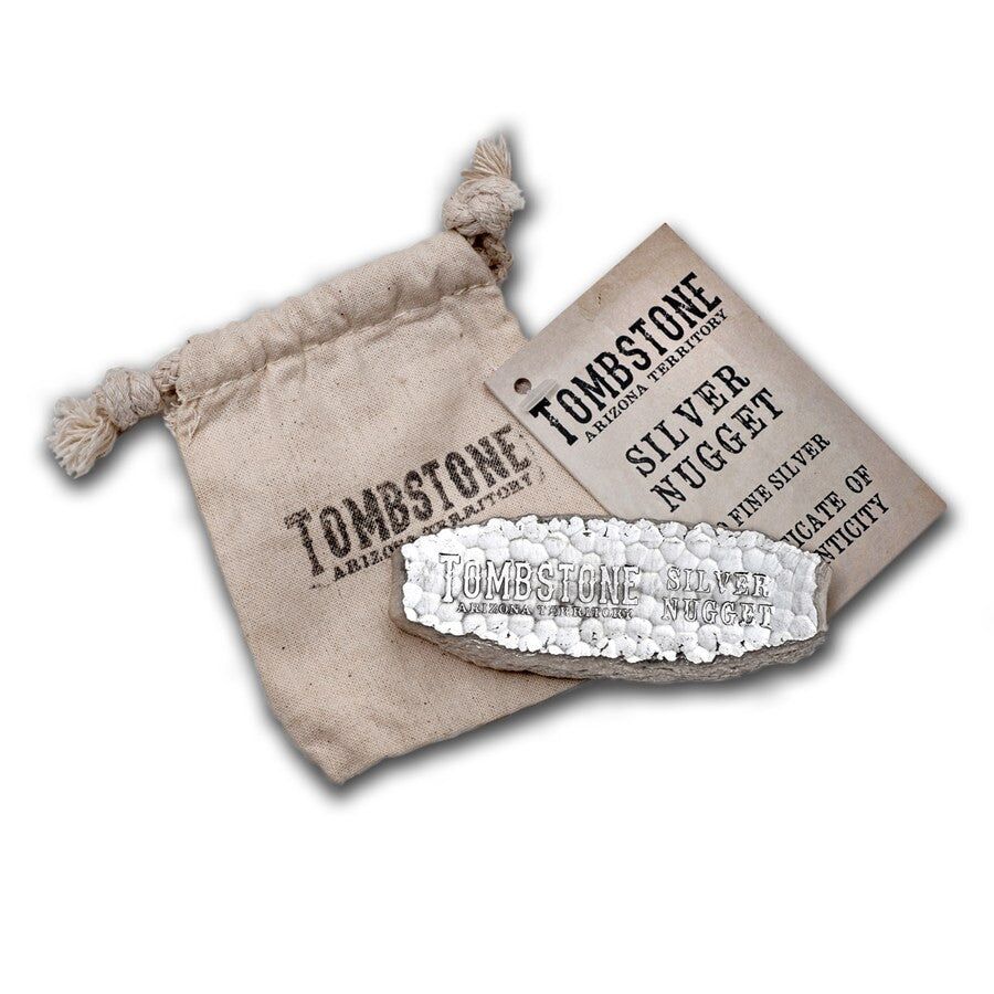 10 Ounce Tombstone Nugget .999 Silver Bar - Art in Coins 10 Ounce Tombstone Nugget .999 Silver Bar - Art in Coins