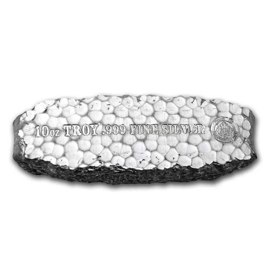 Scottsdale 10 Ounce Tombstone Nugget .999 Silver Bar Scottsdale 10 Ounce Tombstone Nugget .999 Silver Bar