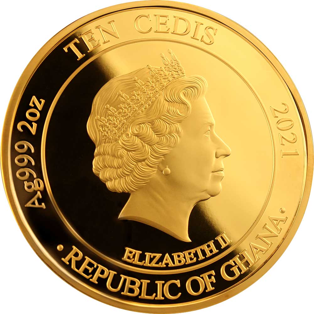 2021 Ghana 2 Ounce Chinese Dragon Vase Gilded Proof-Like Silver Coin 2021 Ghana 2 Ounce Chinese Dragon Vase Gilded Proof-Like Silver Coin