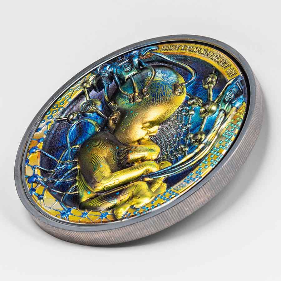 2022 Baby Cyborg Revolution 3 oz Black Proof Silver Coin 2022 Baby Cyborg Revolution 3 oz Black Proof Silver Coin