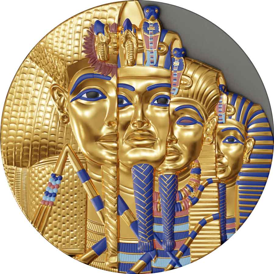 2022 Niue 2 Ounce Missing Treasures King Tut's Tomb Gilded High Relief Silver Coin 2022 Niue 2 Ounce Missing Treasures King Tut's Tomb Gilded High Relief Silver Coin