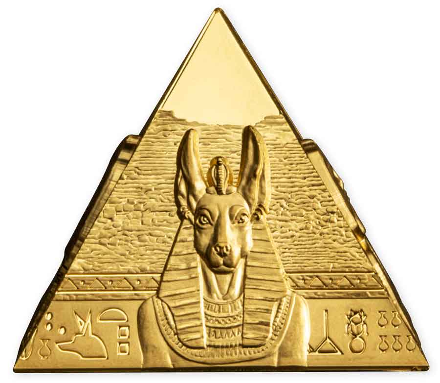 23_3D-Pyramid_Side-B_v1 2023 Samoa 5 oz Pyramid of Giza 3D Minted Antiqued Gold Coin