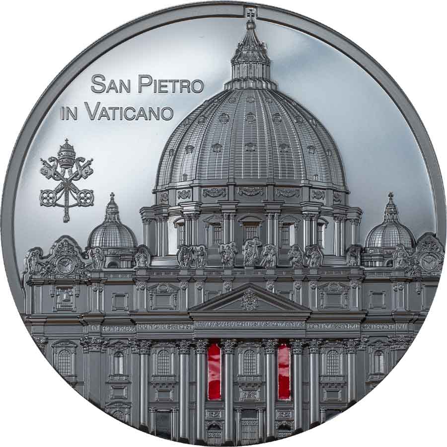 30065_Tiffany-Art-2022---Roma-Black-Proof_r 2022 Palau 5 Ounce Tiffany Art Metropolis San Pietro Black Proof Silver Coin