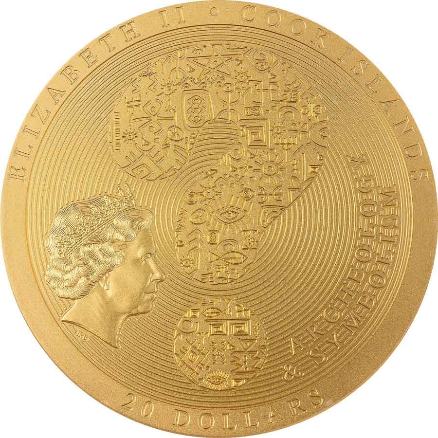 CK2308_Gilded-Antikythera-Mechanism_o 2023 Antikythera Mechanism 24K Gilded Silver Coin