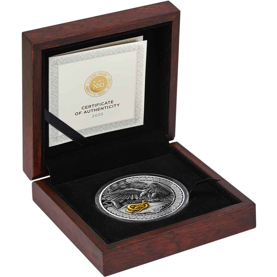HW_Eagle_box1_1000x1000 Hunting in the Wild Eagle High Relief Silver Coin