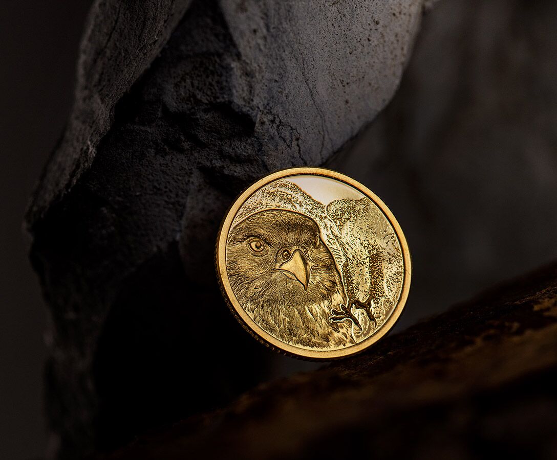 30285_Mongolian-Falcon-Gold-1-10oz_s1z 2023 Saker Falcon 1/10th oz Ultra High Relief Gold Proof Coin