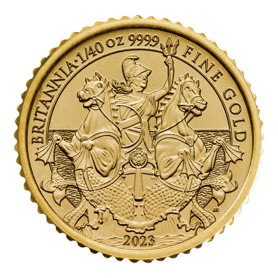 The-Britannia-Frosted-Set-1-40oz-Reverse---BR23GFRFS 2023 1/40 oz Britannia Reverse Frosted Gold Proof Coin