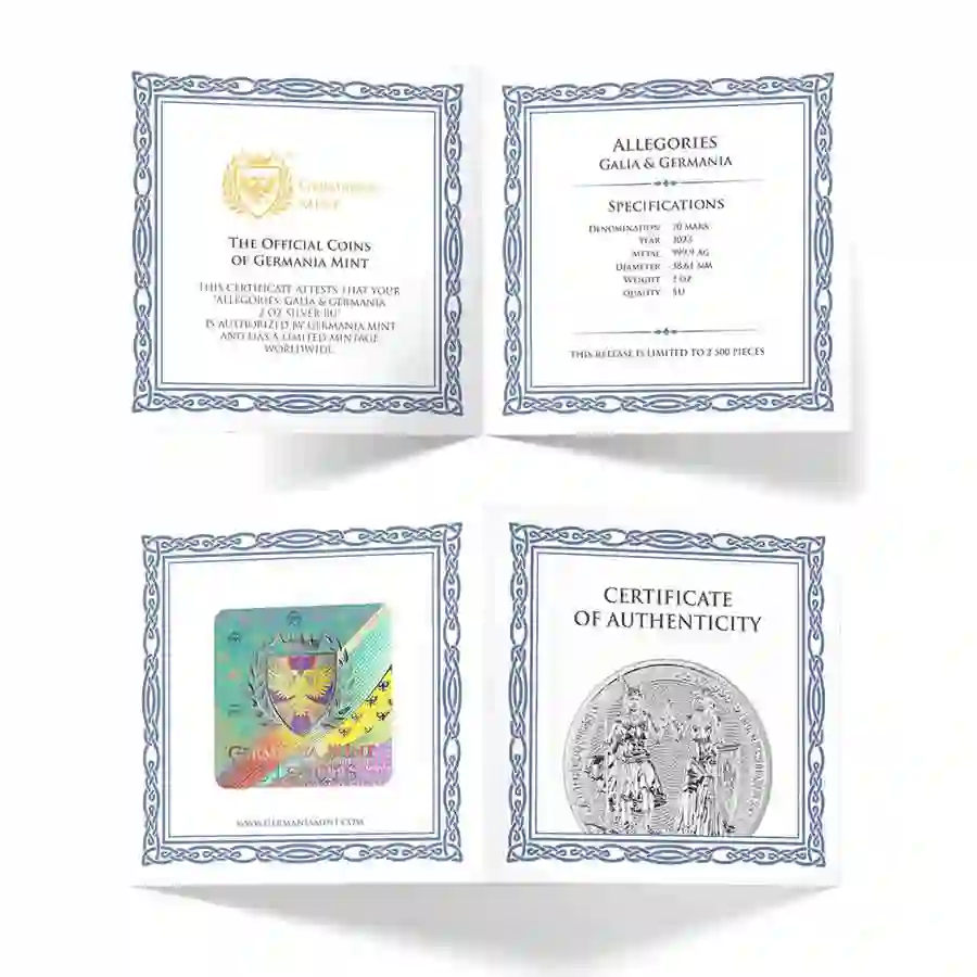 2-oz-cert Allegories Galia & Germania2 oz Silver Round