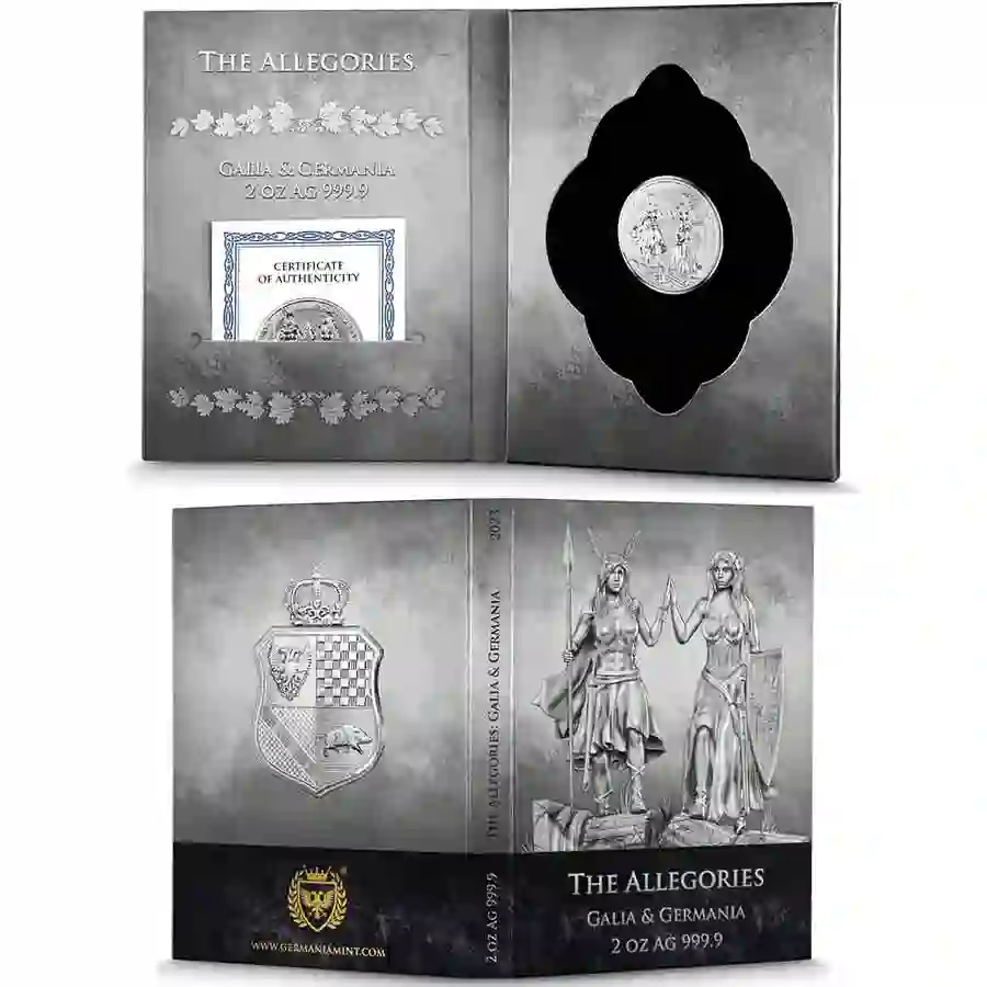 2-oz-folder 2023 Allegories Galia & Germania 2 oz Silver Round