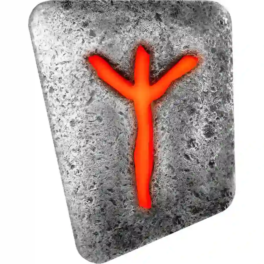 Algiz-Rune Germania 1 Ounce Algiz Rune UV Color Antique Finish Silver Cast Bar