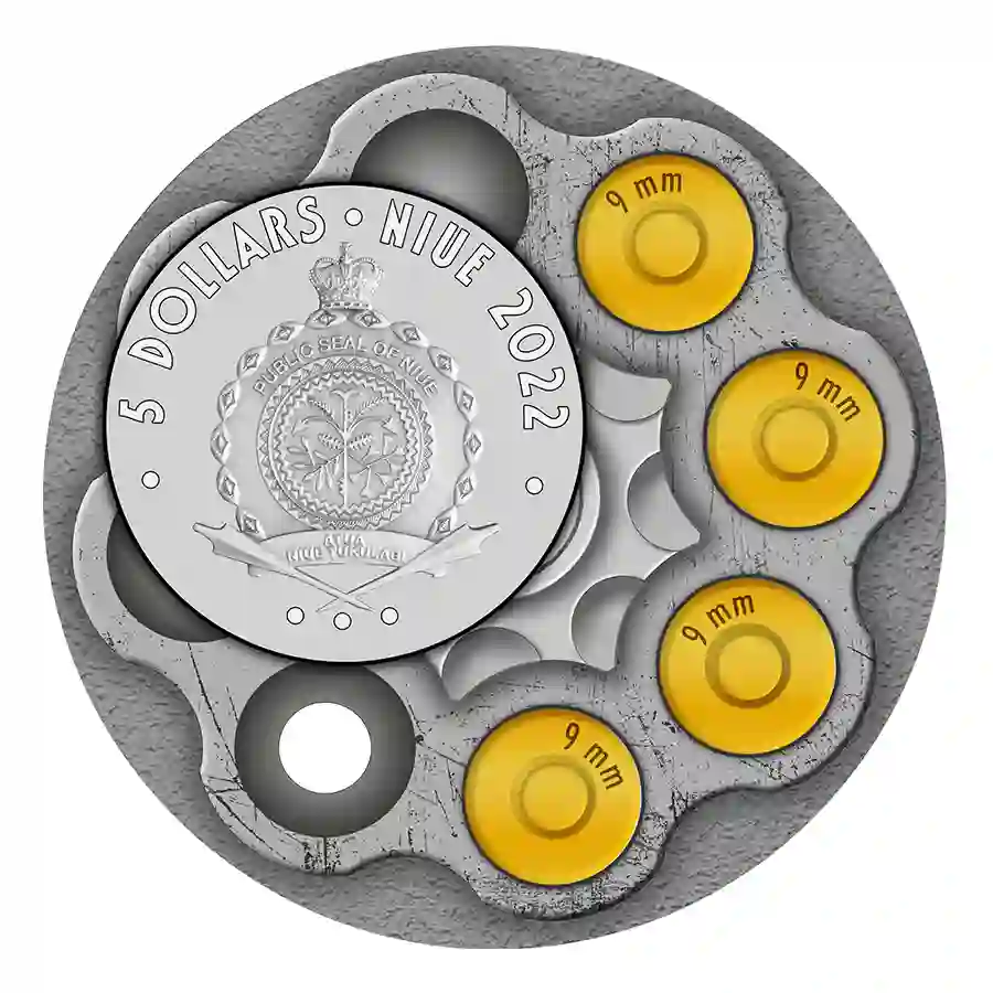 dillinger_2oz_2022_02 2022 Gangsters John Dillinger 2 oz Ultra High Relief Silver Coin