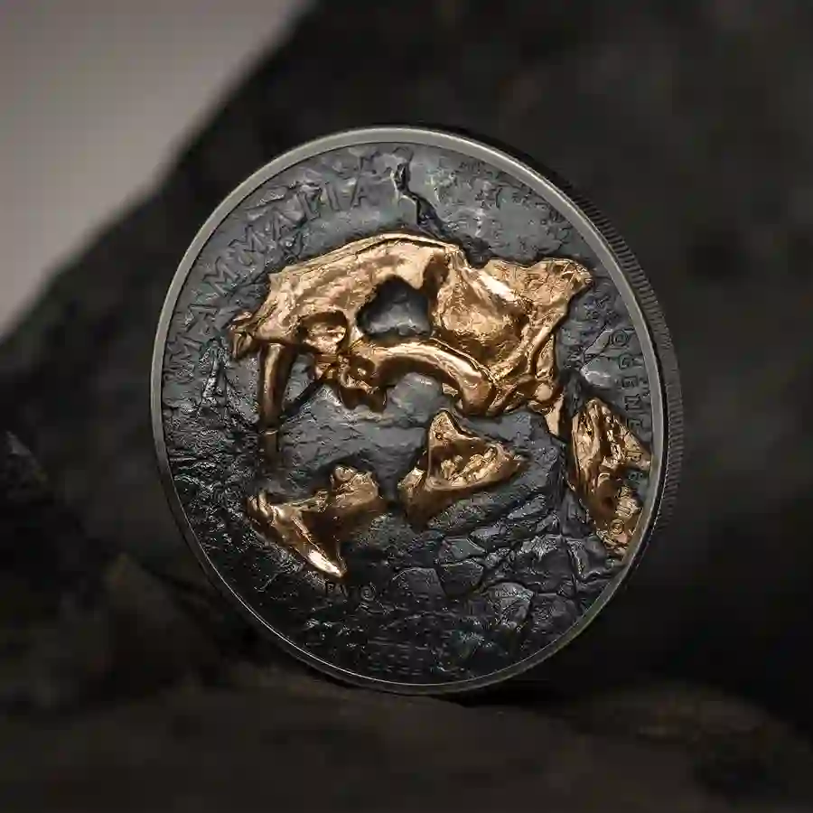 30415_Evolution-of-Life---Nimravidae_s1 Evolution of Life Nimravidae High Relief Silver Coin