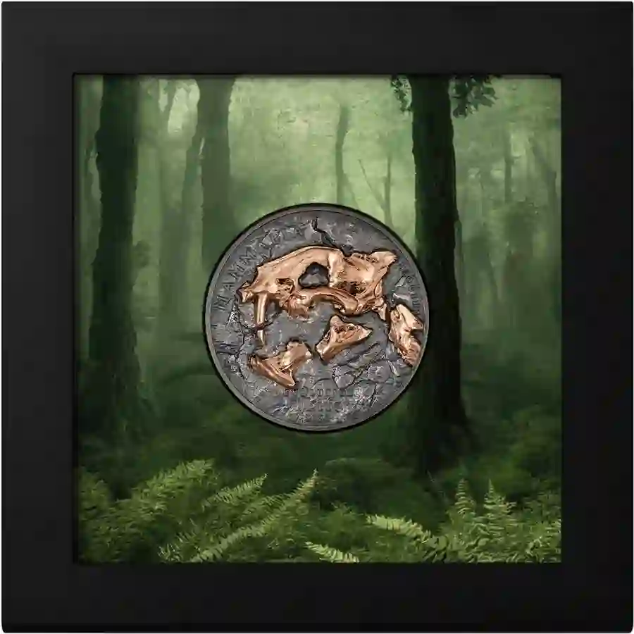 30415_Evolution-of-Life---Nimravidae_x 2023 Evolution of Life Nimravidae Gold Plated Silver Coin