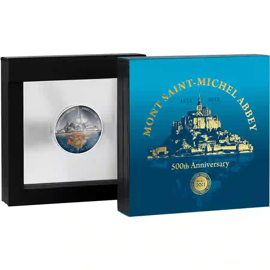 Mont-Saint-Michel-Abbey_box_1000x1000 2023 Mont Saint-Michel Abbey 2 oz Silver Coin