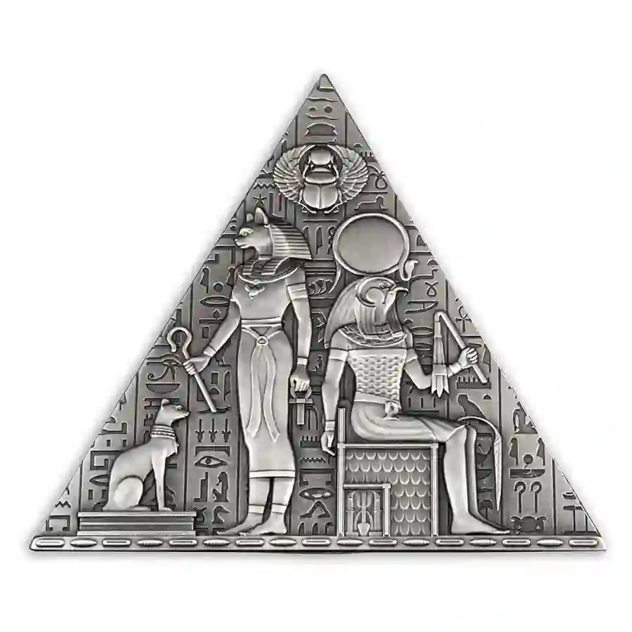 pyramid-1 2023 Djibouti Ancient Egypt Pyramid 1 kg Shaped Silver Coin
