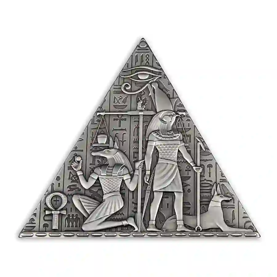 pyramid-3 2023 Djibouti 1 Kilogram Ancient Pyramid of Egypt Shaped Silver Coin