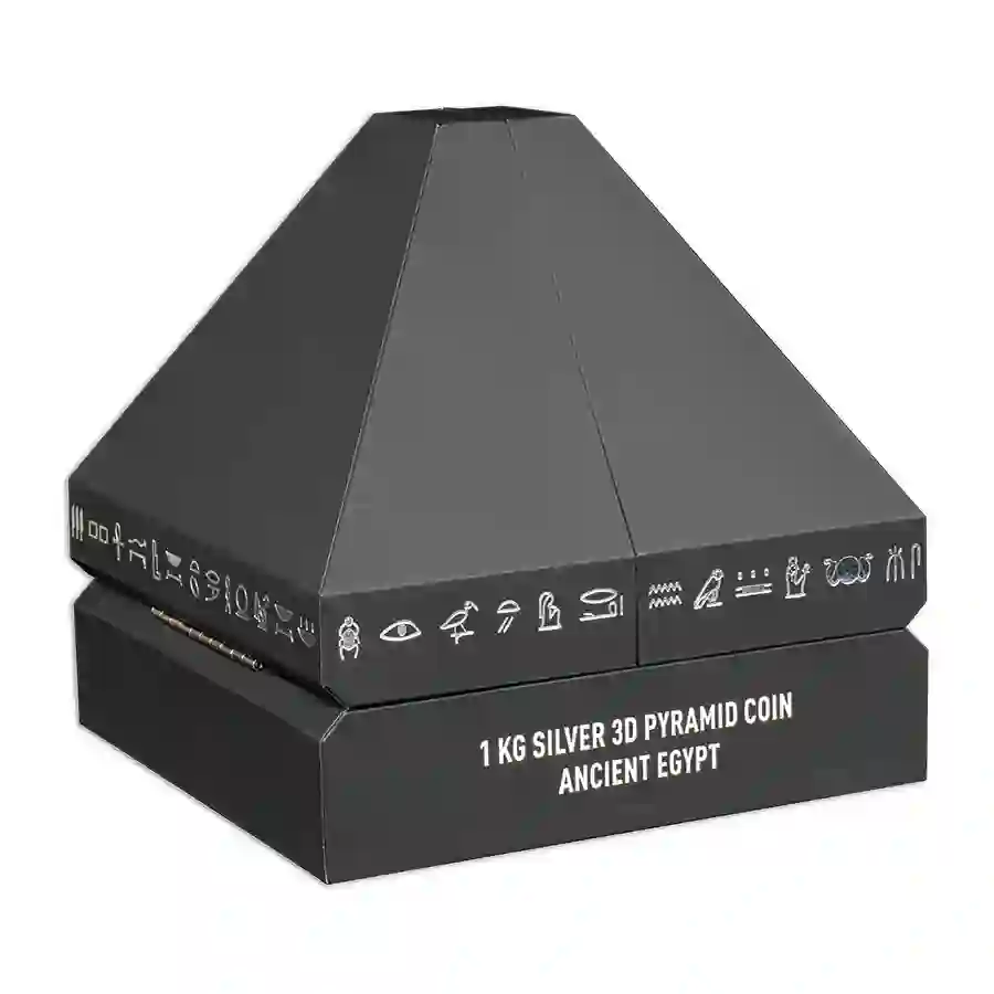 pyramid-box Ancient Egypt Pyramid 3D Minted Silver Coin