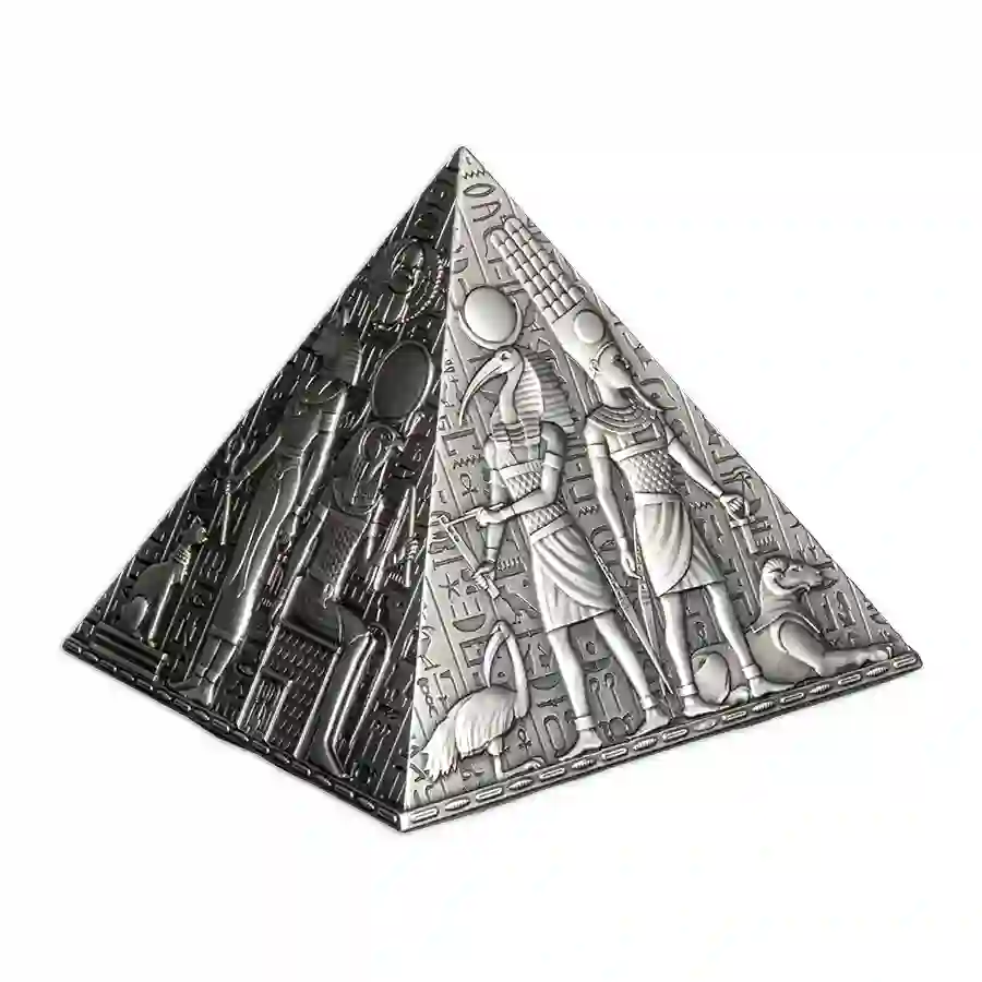 pyramid-iso 2023 Djibouti 1 Kilogram Ancient Egypt Pyramid Shaped Silver Coin