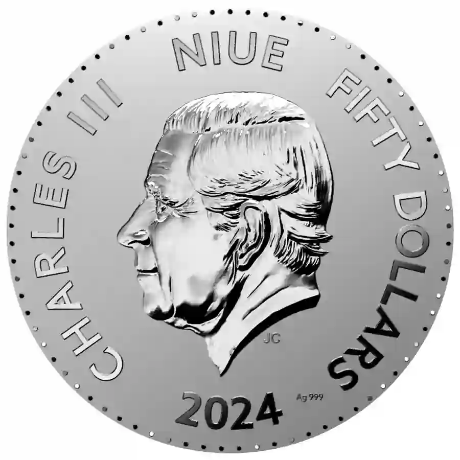 1-kg-obv 2024 Niue 1 Kg Year of a Dragon Proof-like Silver Coin
