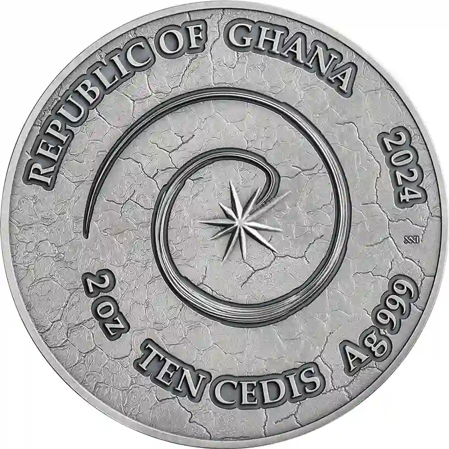 CF_Salamander_obv_1000x1000 2024 Ghana 2 oz Salamander Obsidian Insert High Relief Silver Coin