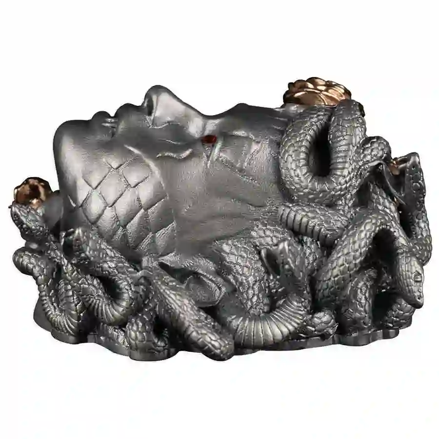 24_Medusa_3oz_3D_RV_side-2 Medusa 3D Shaped 3 Ounce Antique Finish Silver Coin