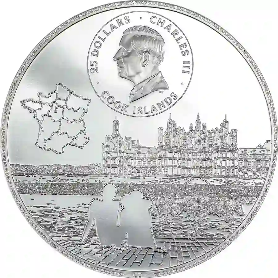 30591_Château-de-Chambord-2024-Ag-5oz_o 2024 Cook Islands 5 oz Chateau de Chambord High Relief Silver Proof Coin