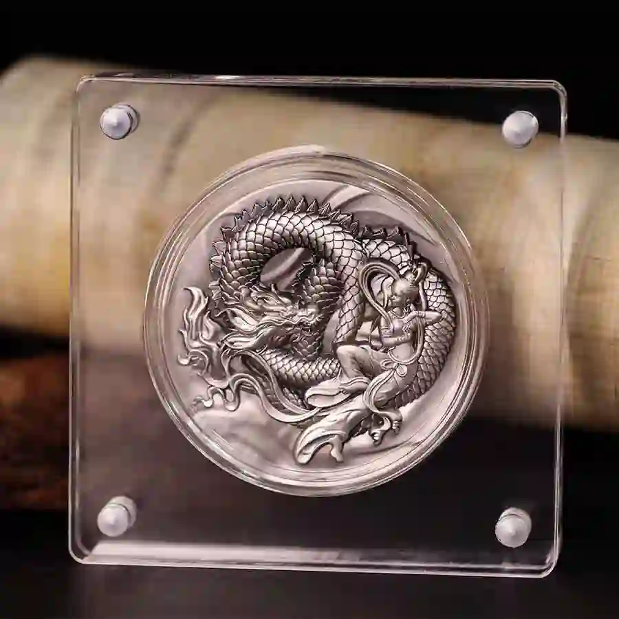 Mood-Shot---Niue-Flying-Apsaras-(6) Flying Apsaras & Dragon High Relief Silver Coin