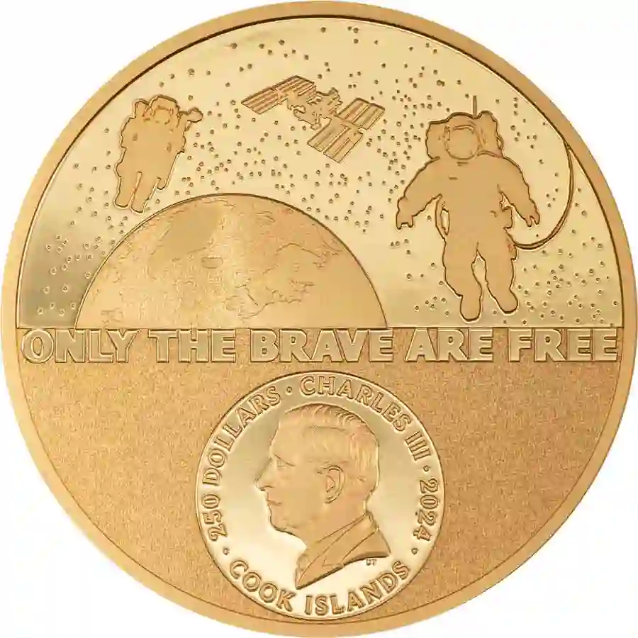30681_Real-Heroes-2024---Astronaut-1oz-Au_o 2024 Cook Islands 1 oz Real Heroes Astronaut High Relief Gold Proof Coin