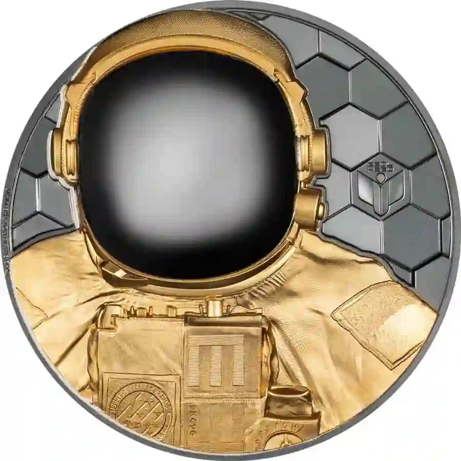 30683_Real-Heroes-2024---Astronaut-5oz-Au_r 2024 Cook Islands 5 Ounce Real Heroes Astronaut Black Proof Gold Coin