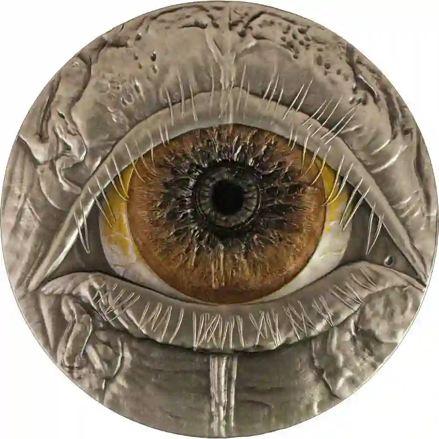 Cyclopes-No-BackGround-Reverse 2025 Gabonaise 1 Ounce Polyphemus Cyclops High Relief Color Silver Coin