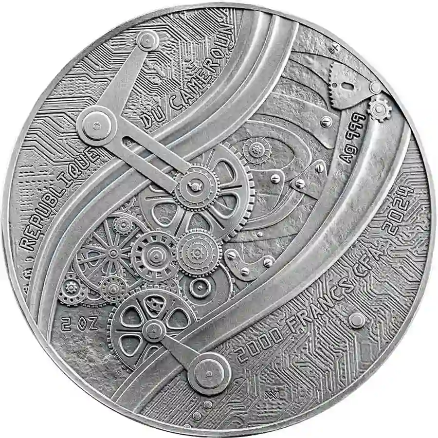 FP_Leonardo-Da-Vinci_obv_1000x1000 2024 Cameroon 2 oz Leonardo Da Vinci Colored Antiqued Silver Coin