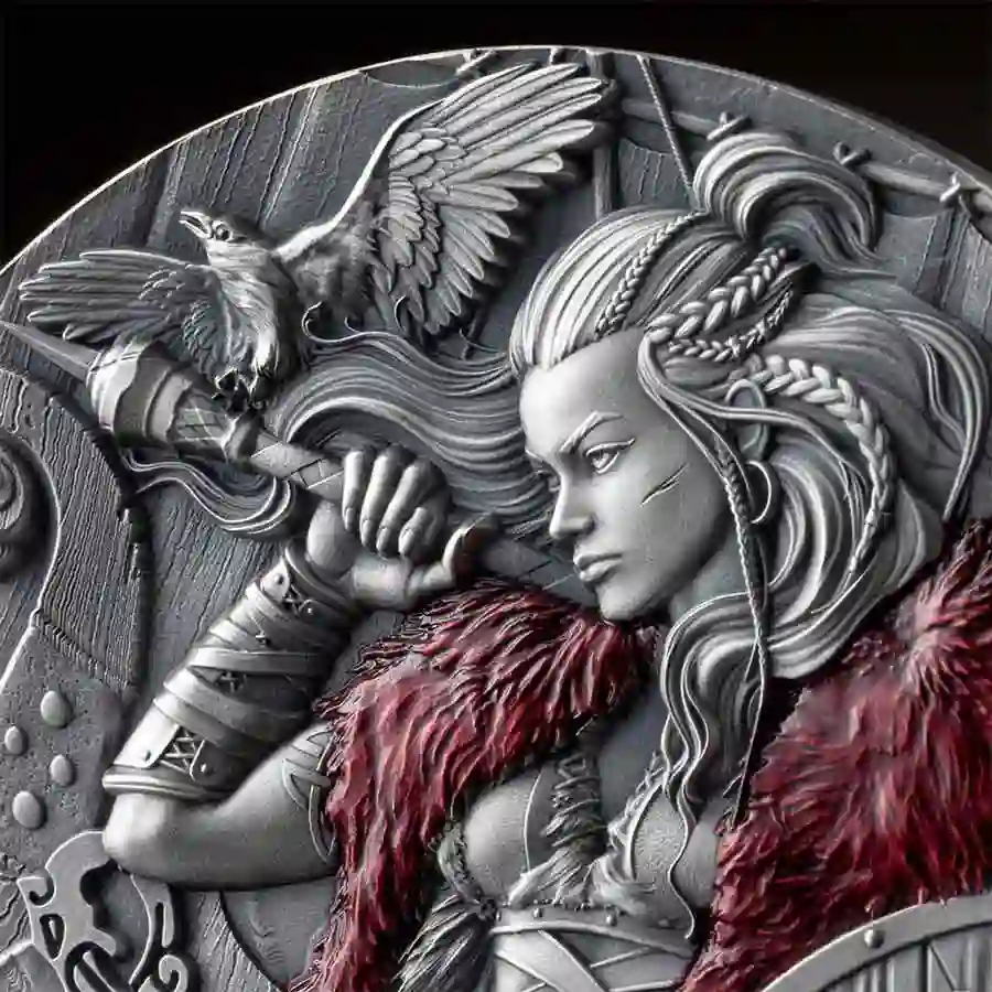 WV_Freydis-Eiriksdottir_fragm1_1000x1000 2024 Cameroon Freydis Eiriksdottir High Relief Antique Finish Silver Coin