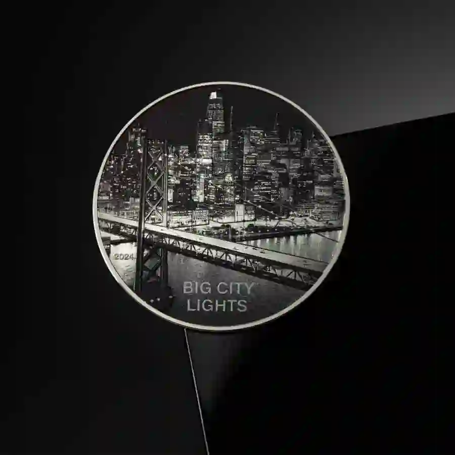 30530_Big-City-Lights-2024---San-Francisco-Ag_s1 2024 Cook Islands 1 Ounce Big City Lights San Francisco Silver Proof Coin