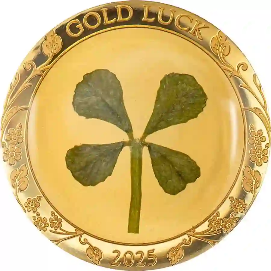 30794_Four-Leaf-Clover-2025_r 2025 Palau 1 Gram Four Leaf Clover Gold Proof Coin